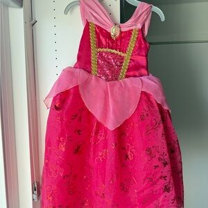 Official Disney Sleeping Beauty Pink and Gold Princess Dress